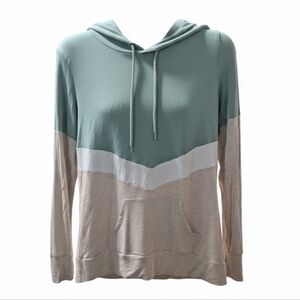 Market & Spruce L Super Soft Lightweight Hoodie Colorblock Pullover